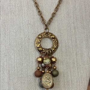 Vintage Gold tone Pendant Chain Necklace